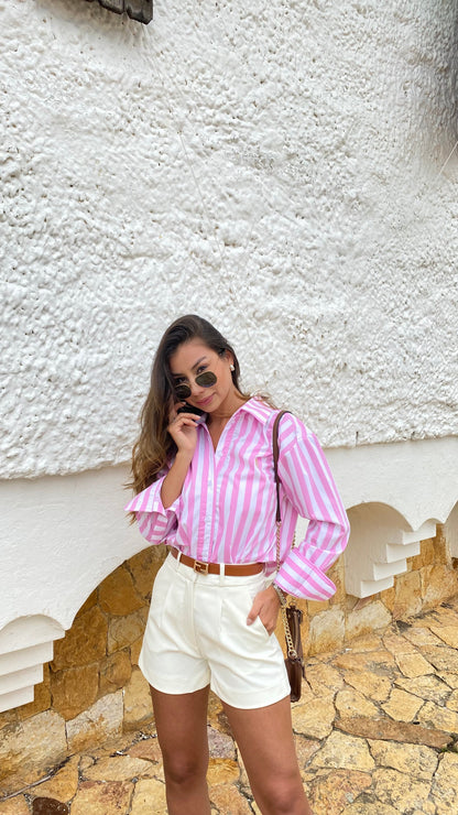 Camisa Amalfi en Rosa Pastel