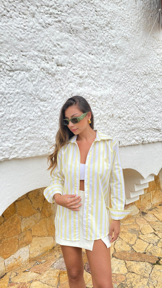 Camisa Amalfi en Amarillo Pastel