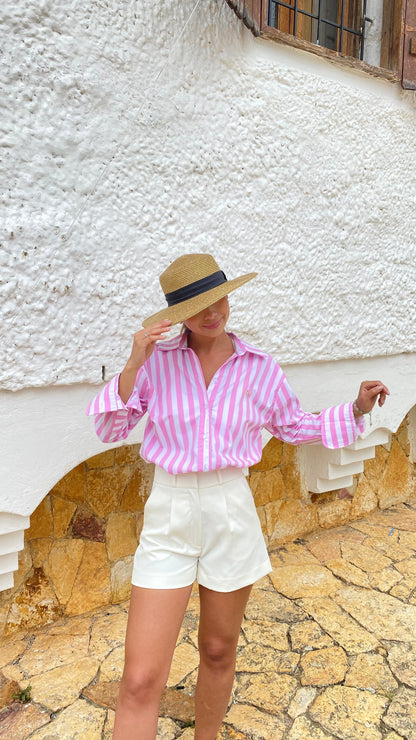 Camisa Amalfi en Rosa Pastel