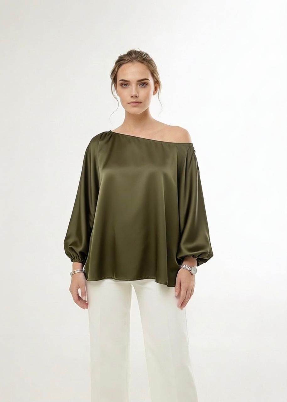 MILITARY GREEN CAPRI BLOUSE