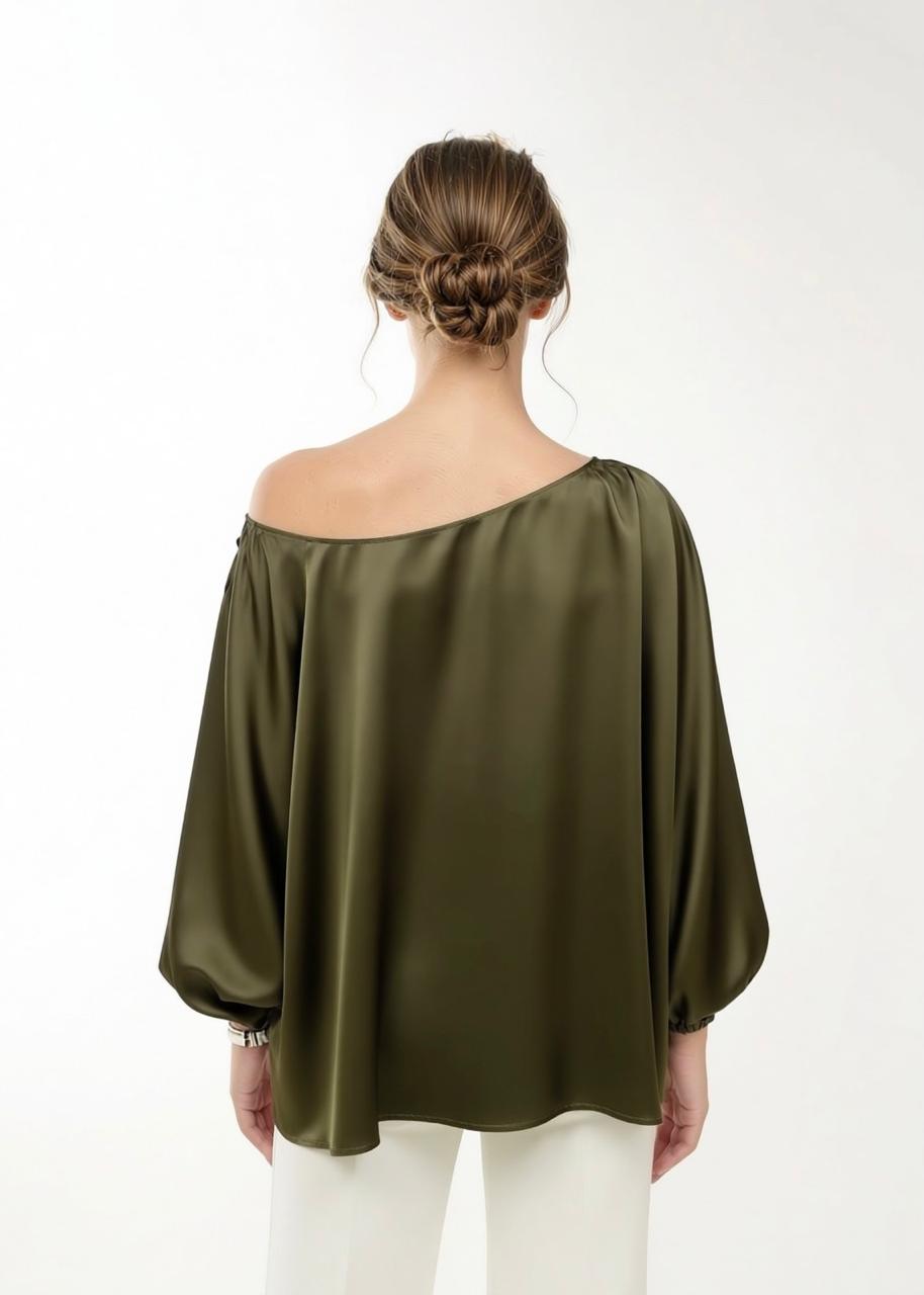 MILITARY GREEN CAPRI BLOUSE