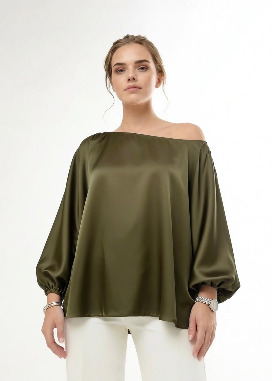 MILITARY GREEN CAPRI BLOUSE