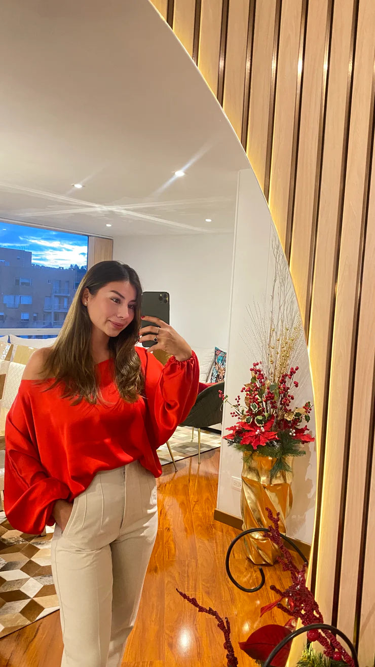 Capri Red Blouse